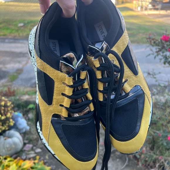 Steve Madden Bara Bara 01s1 Sneakers Multicolored Gold White Cheetah Dots 8.5 - Picture 6 of 6